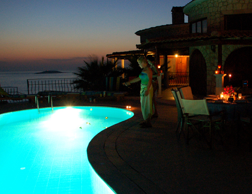 Photo: Pool of Villa Yakomoz, private seafront holiday home with pool at the Turkish Mediterranean sea