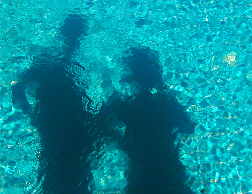 Photo: Shadows in the Pool of Villa Yakomoz, rental seafront Holiday Home with Pool for 2-4 people in Kas (Province Antalya) at the Lycian Coast of Turkey